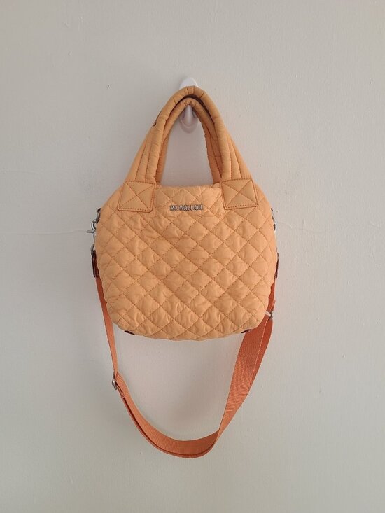 MZ Wallace Handbags - MZ Wallace Mini Metro Tote Deluxe Bag Peach Orange